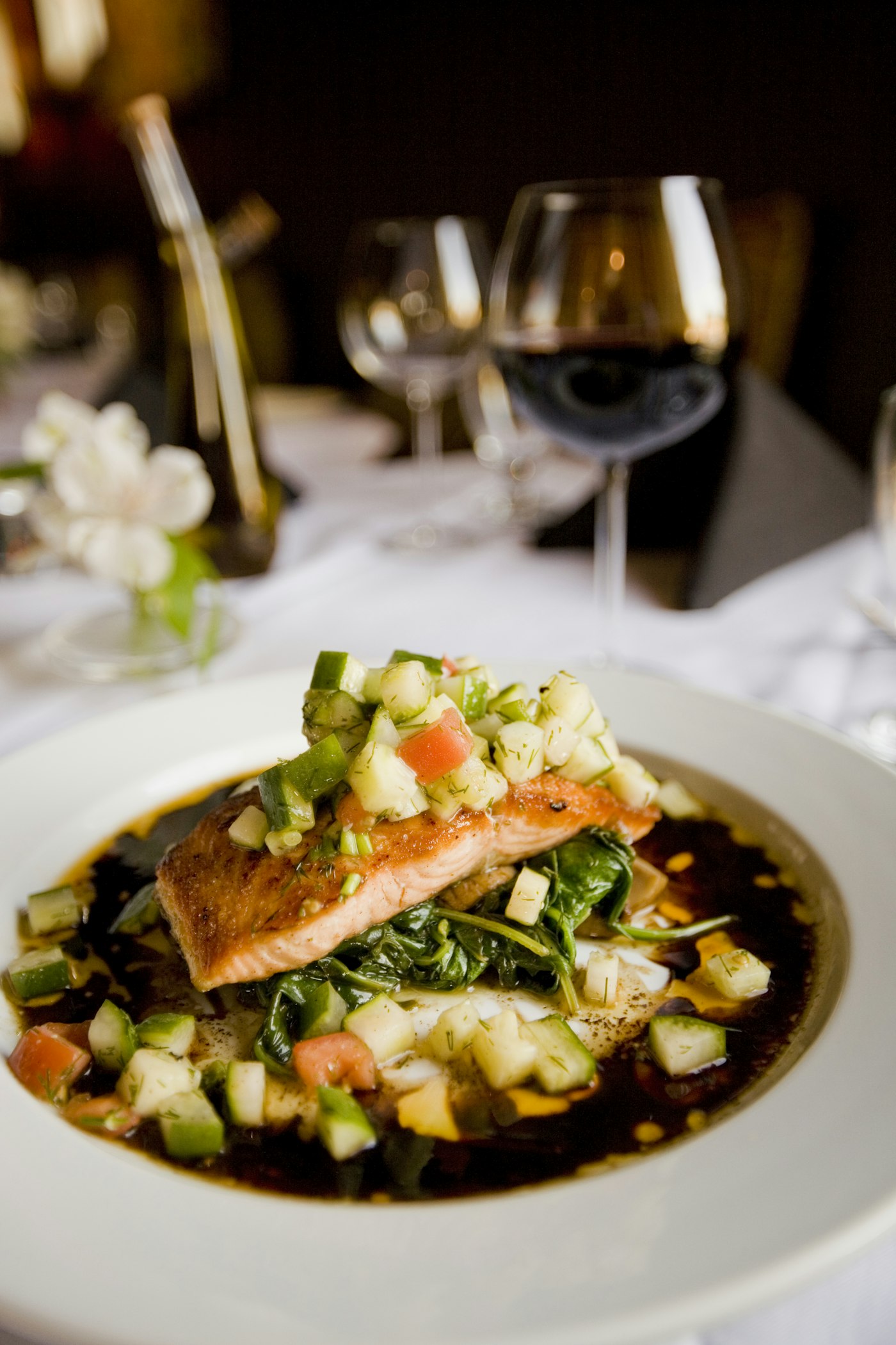 Salmon and greens